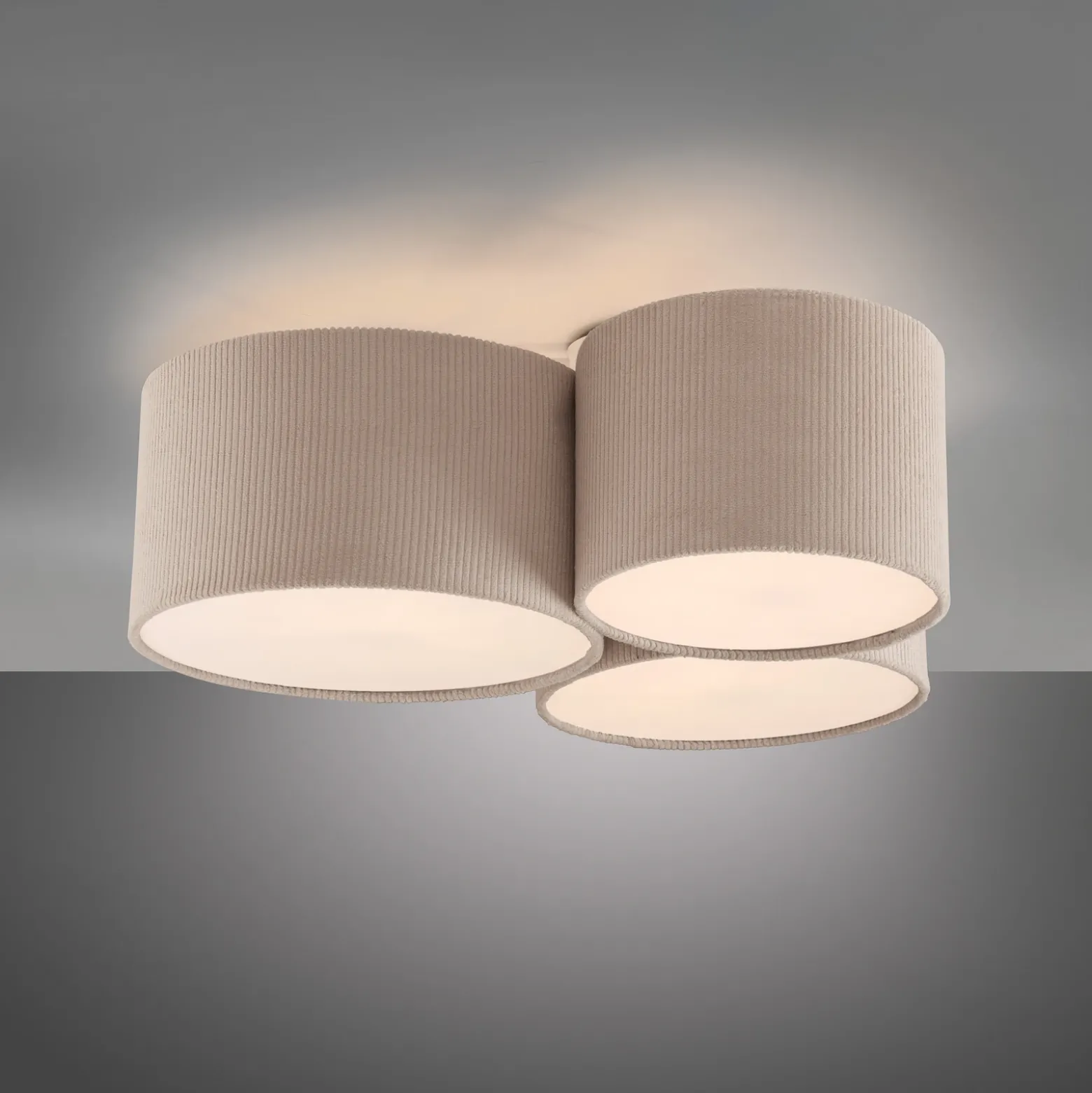 JUST LIGHT. Plafón Duro verde, textil, 3 luces