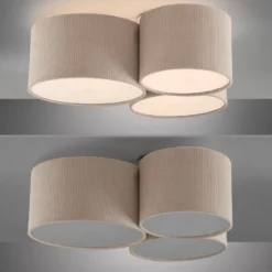 JUST LIGHT. Plafón Duro verde, textil, 3 luces