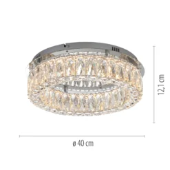 JUST LIGHT. Plafón LED Kulunka, hierro, cristal