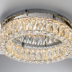 JUST LIGHT. Plafón LED Kulunka, hierro, cristal