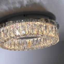 JUST LIGHT. Plafón LED Kulunka, hierro, cristal