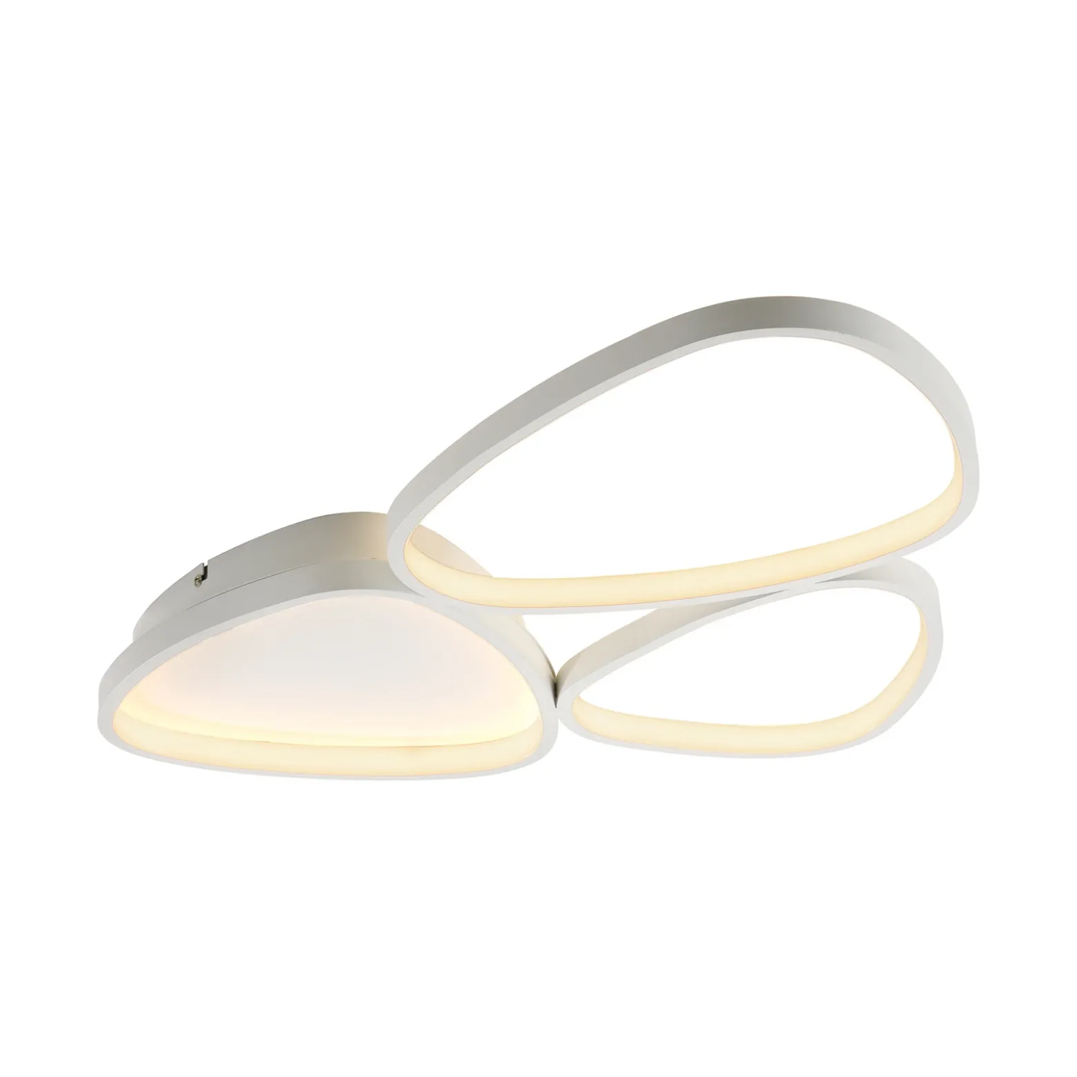JUST LIGHT. Plafón LED Pebbles, blanco, atenuable