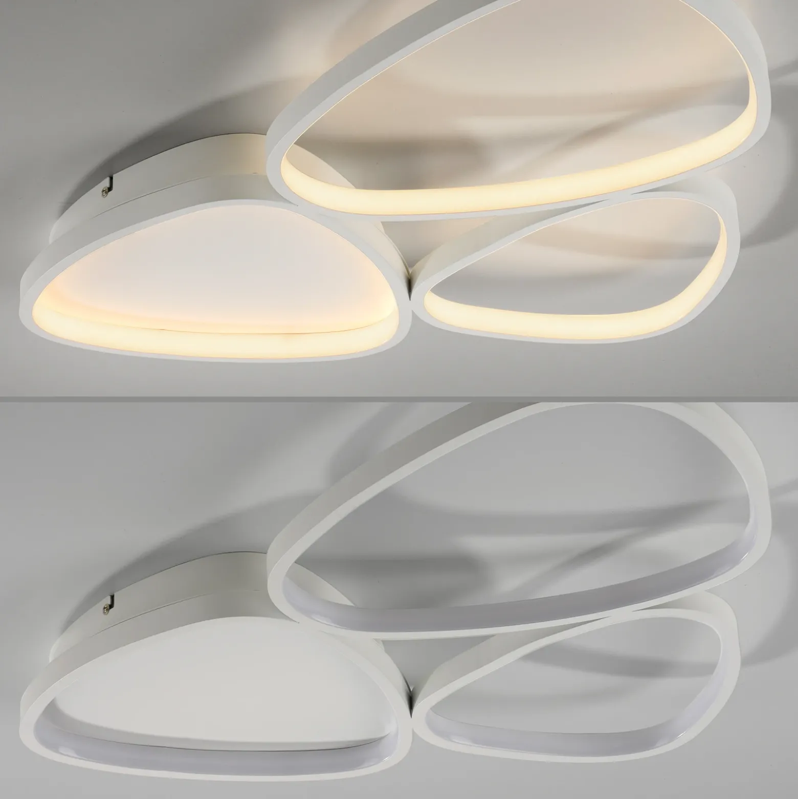 JUST LIGHT. Plafón LED Pebbles, blanco, atenuable
