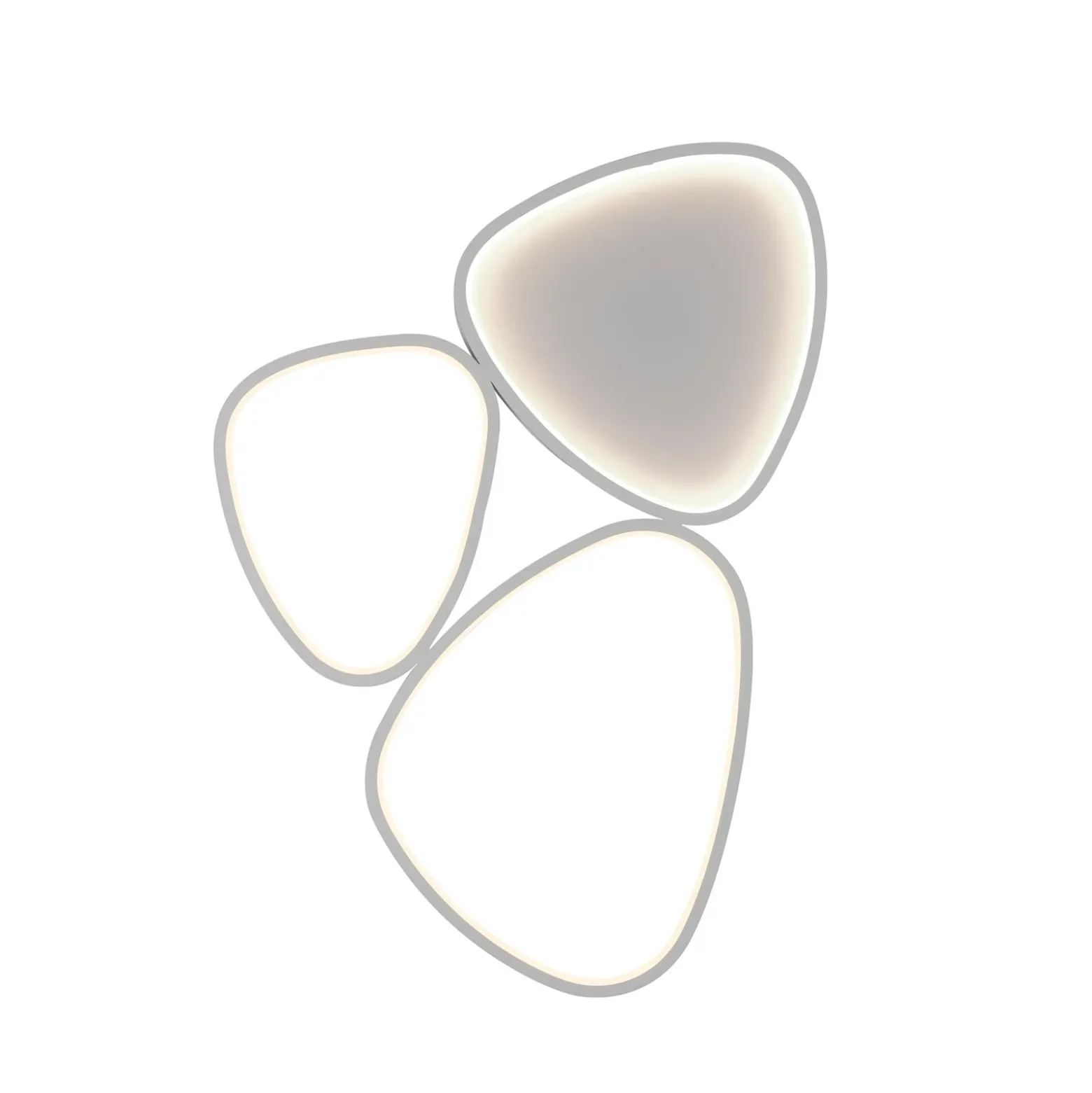 JUST LIGHT. Plafón LED Pebbles, blanco, atenuable
