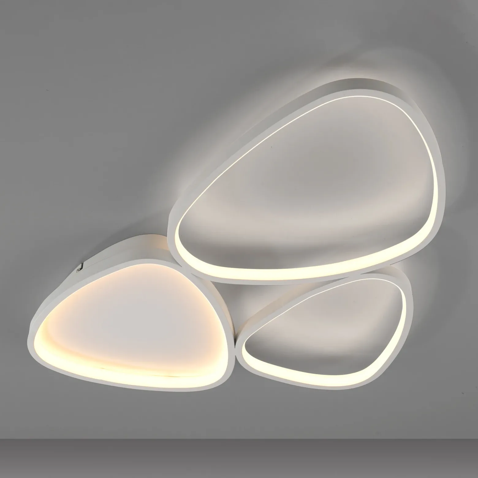 JUST LIGHT. Plafón LED Pebbles, blanco, atenuable