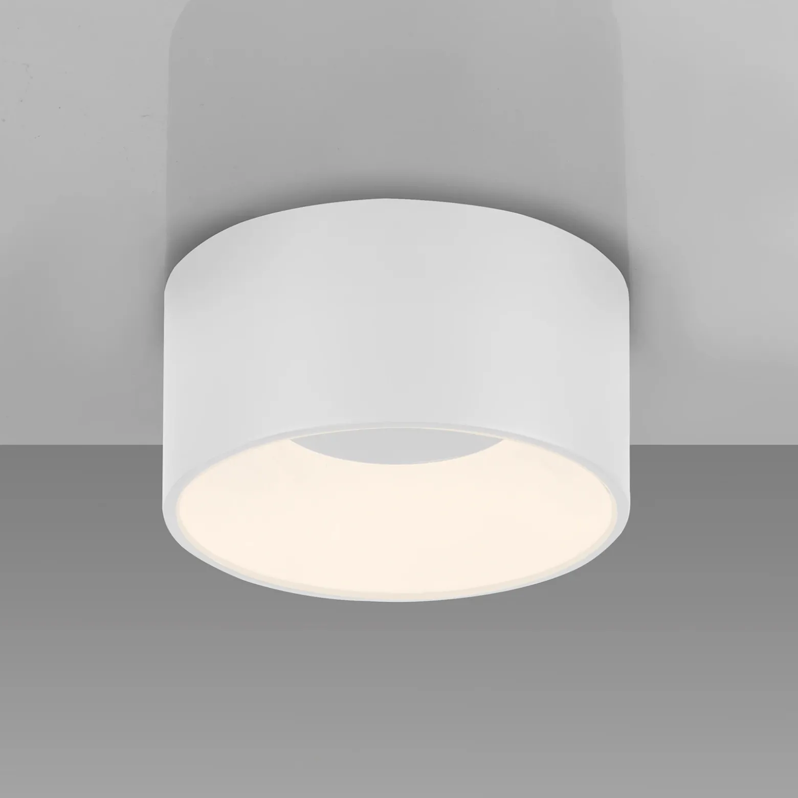JUST LIGHT. Plafón LED Tanika, blanco, Ø 16 cm, atenuable