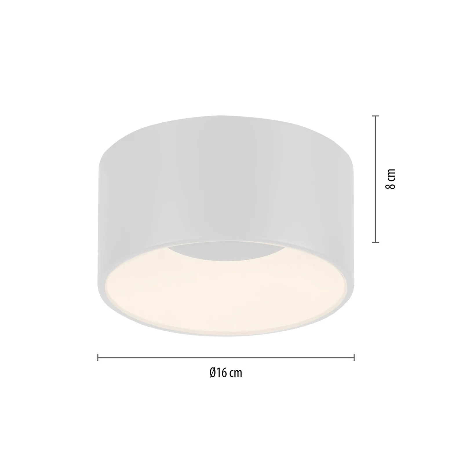 JUST LIGHT. Plafón LED Tanika, blanco, Ø 16 cm, atenuable