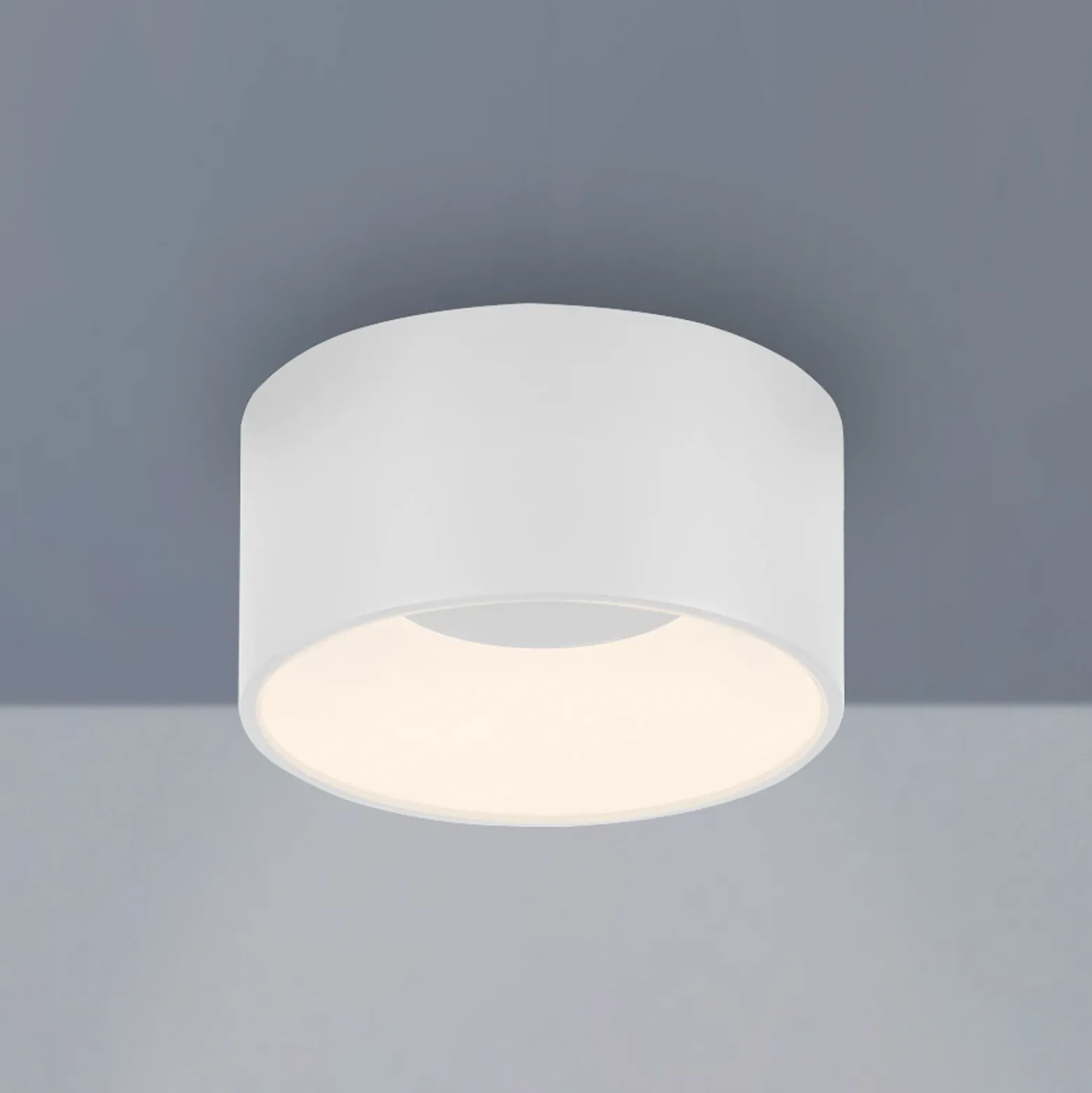 JUST LIGHT. Plafón LED Tanika, blanco, Ø 16 cm, atenuable