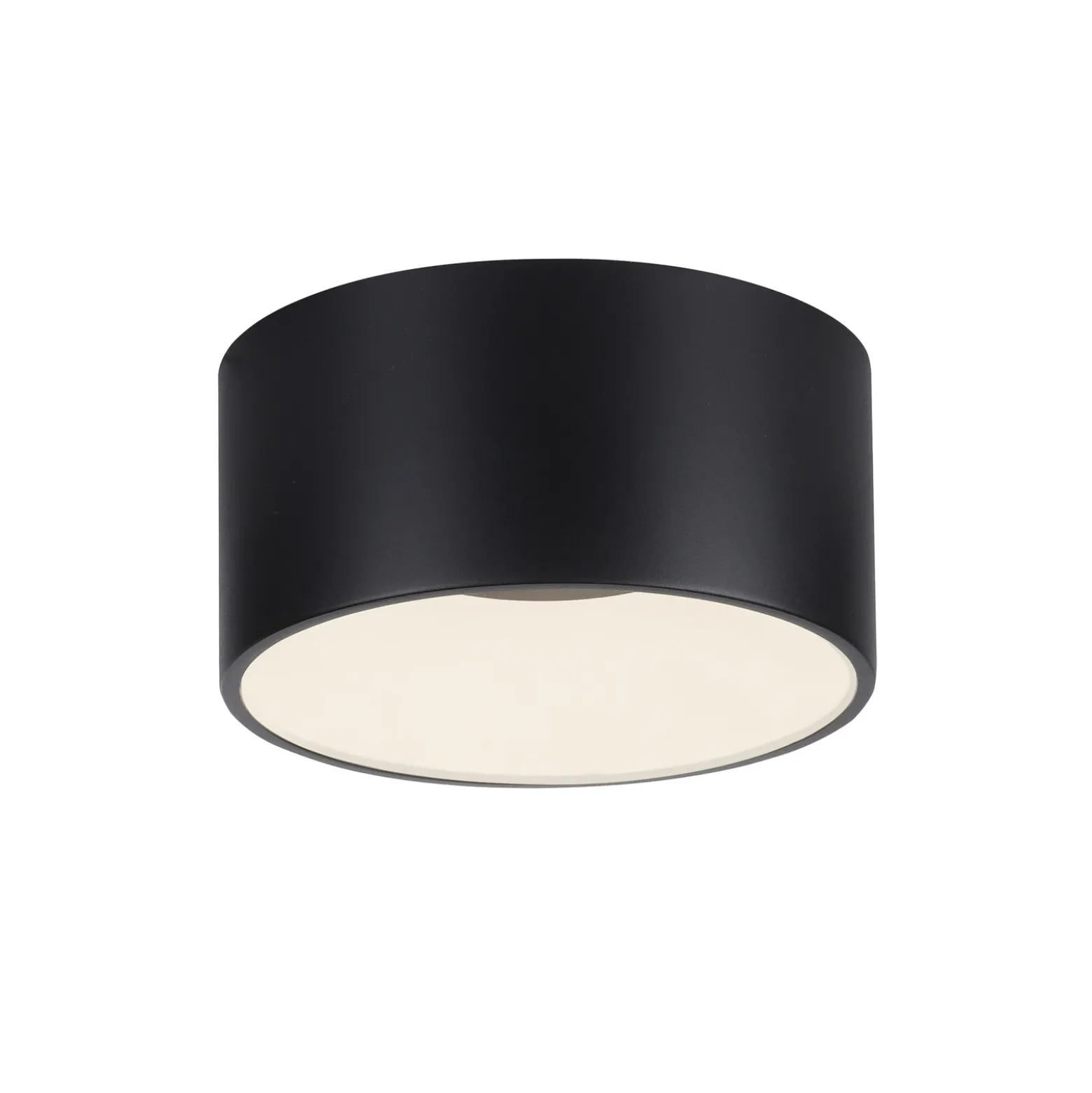 JUST LIGHT. Plafón LED Tanika negro, Ø16cm, atenuable
