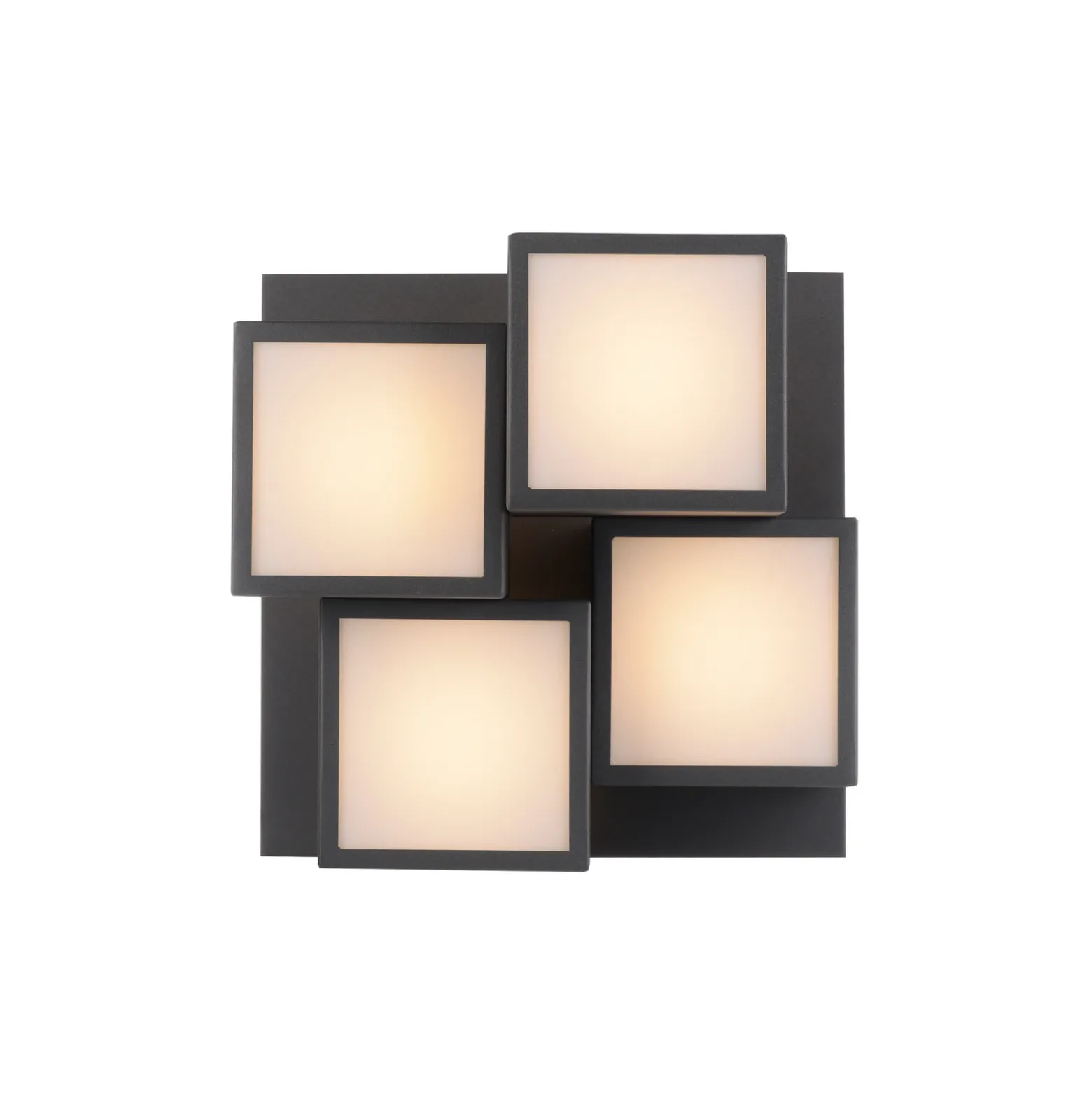 JUST LIGHT. Plafón LED Tetris, hierro, 3000 K, negro