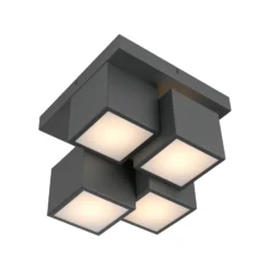 JUST LIGHT. Plafón LED Tetris, hierro, 3000 K, negro