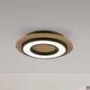 JUST LIGHT. Plafón LED Tola, redondo, madera, 3.000 K
