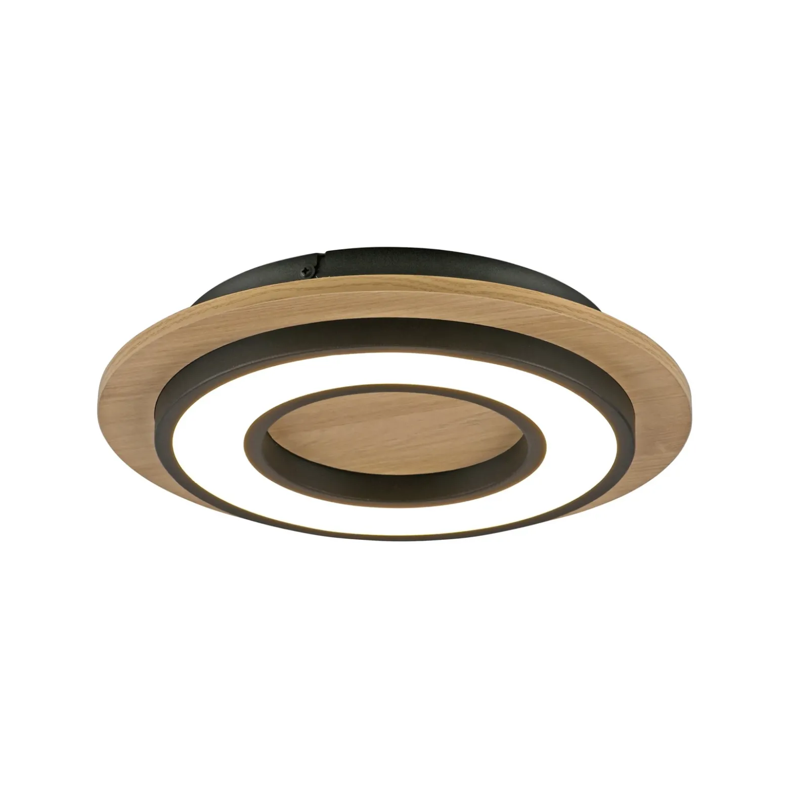 JUST LIGHT. Plafón LED Tola, redondo, madera, 3.000 K