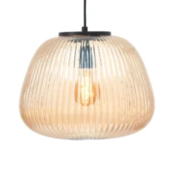 Kaizen lámpara colgante, Ø 35 cm, ámbar, cristal