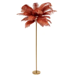 KARE Feather Palm lámpara de pie plumas rojo óxido