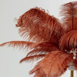 KARE Feather Palm lámpara de pie plumas rojo óxido
