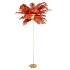 KARE Feather Palm lámpara de pie plumas rojo óxido