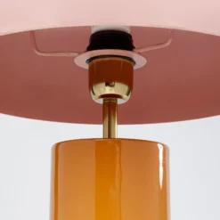 Kare Josy lámpara de mesa, rosa/naranja, acero, altura 51 cm