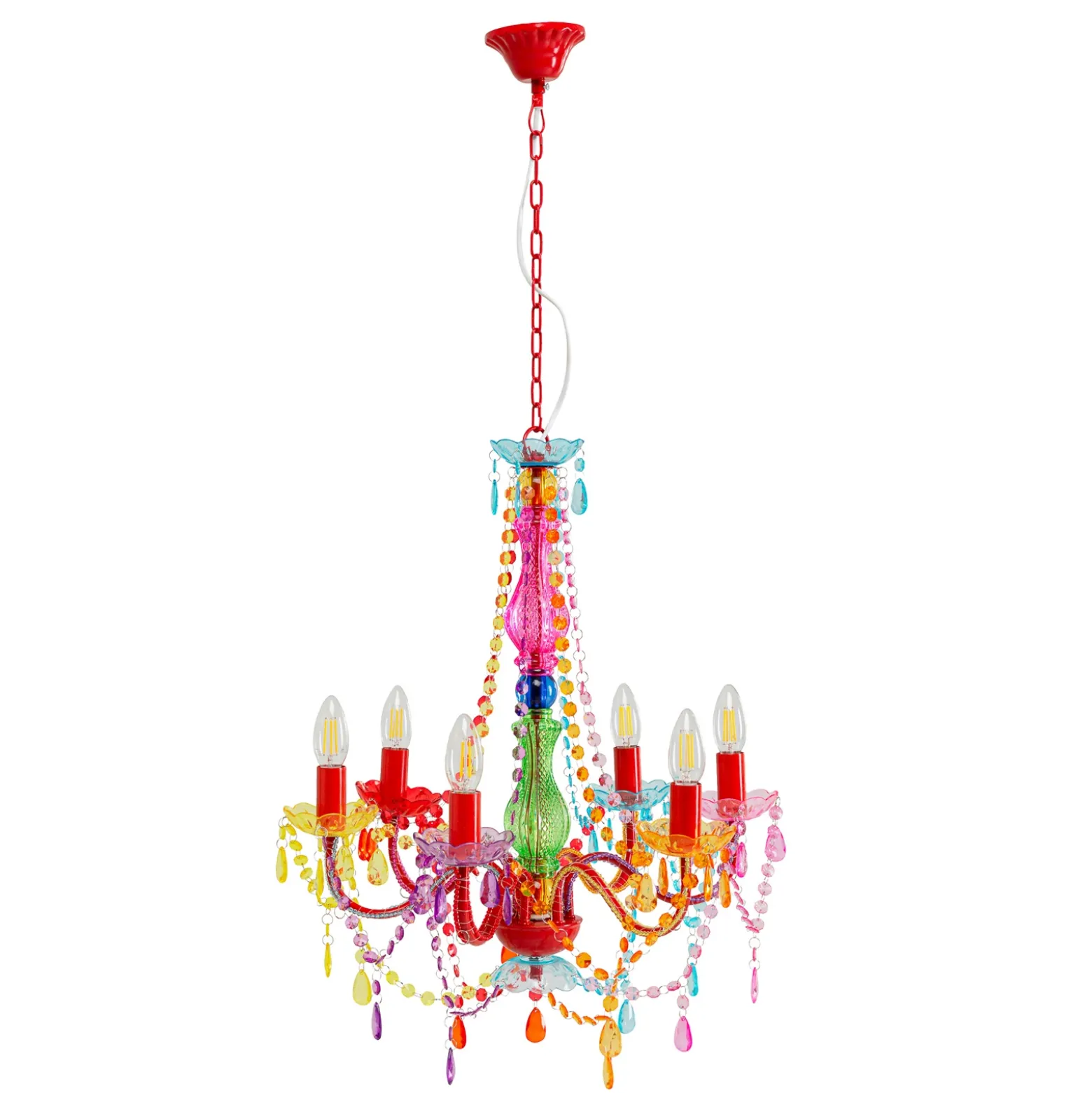Kare Starlight Rainbow lámpara de araña de 6 luces
