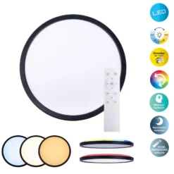 Karl Plafón LED, CCT, Backlight RGB, Ø 29cm