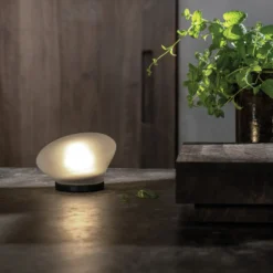 Karman Agua de mesa LED Ø13cm vidrio esmerilado