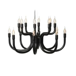 Karman lámpara de araña Snoob, negro Ø 73 cm aluminio 20 luces.