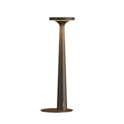 Karman lámpara de mesa LED recargable Papiria, marrón mate, CCT