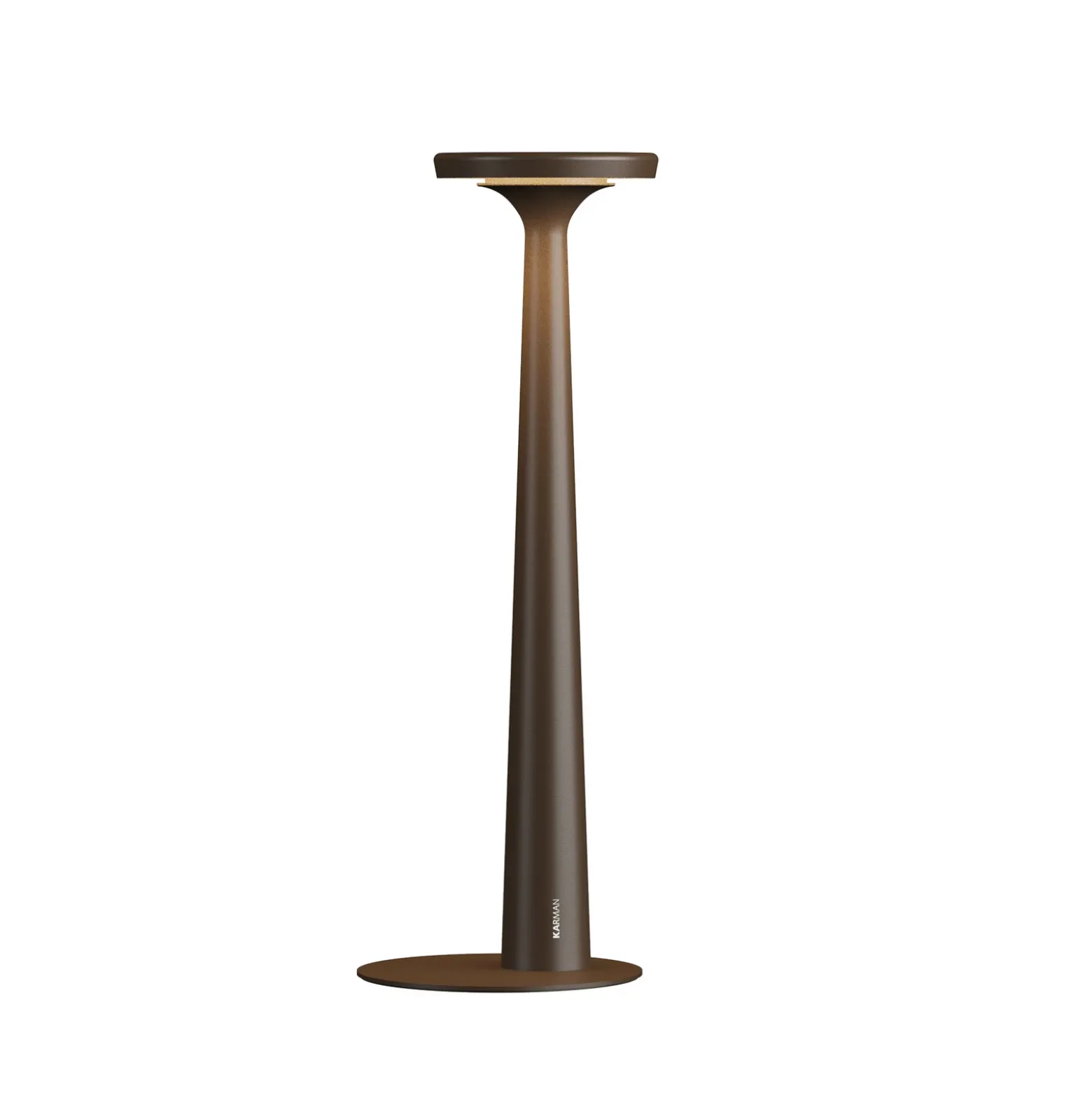 Karman lámpara de mesa LED recargable Papiria, marrón mate, CCT