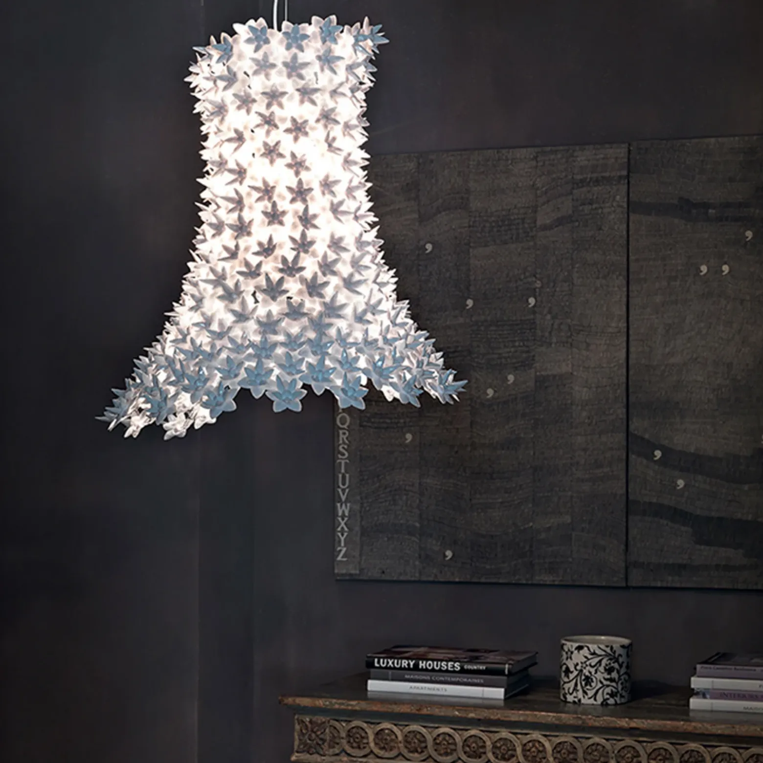 Kartell Bloom colgante LED G9, alargado, blanco