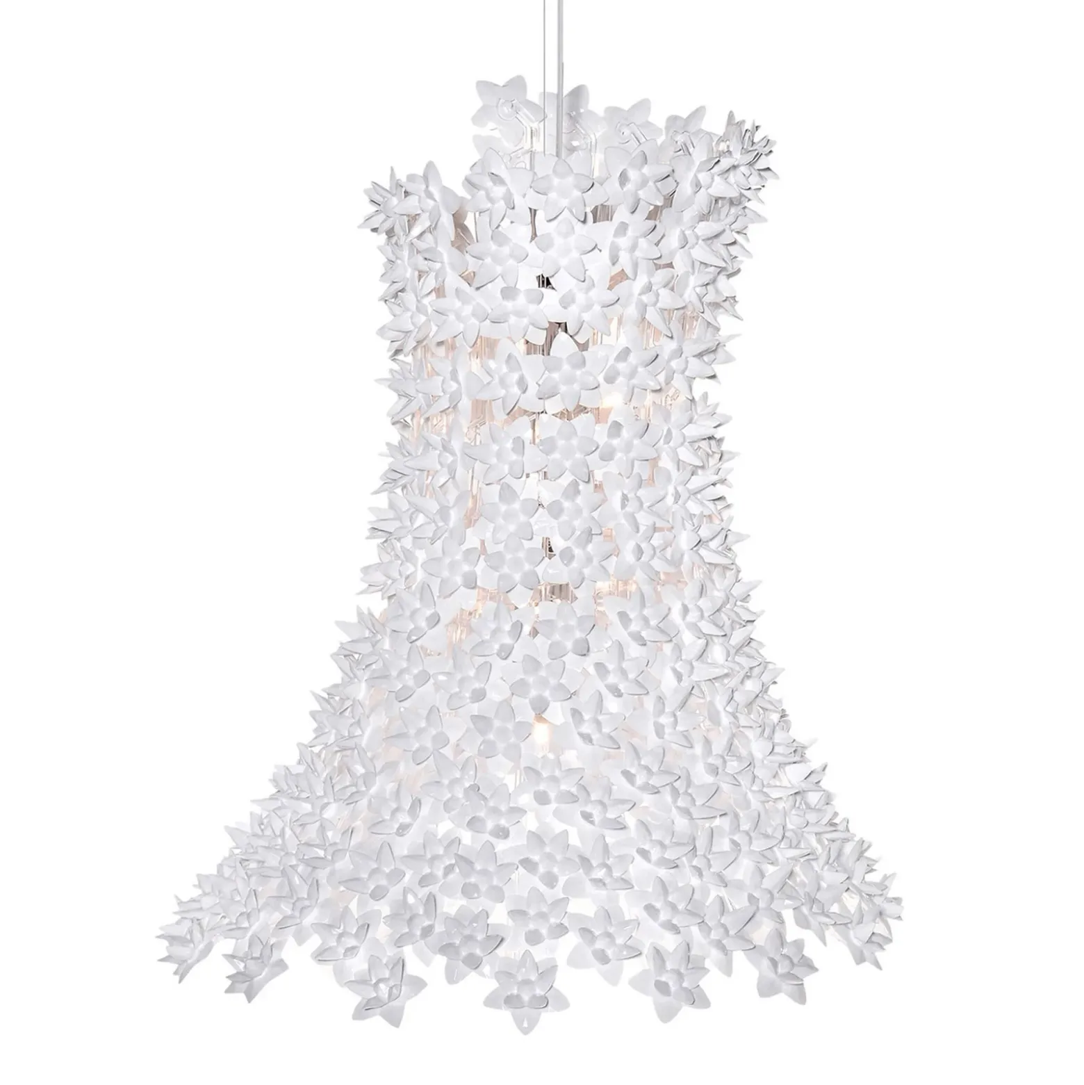 Kartell Bloom colgante LED G9, alargado, blanco