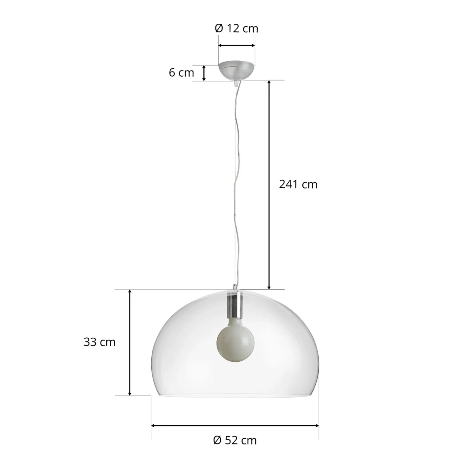 Kartell FL/Y - lámpara colgante LED, transparente