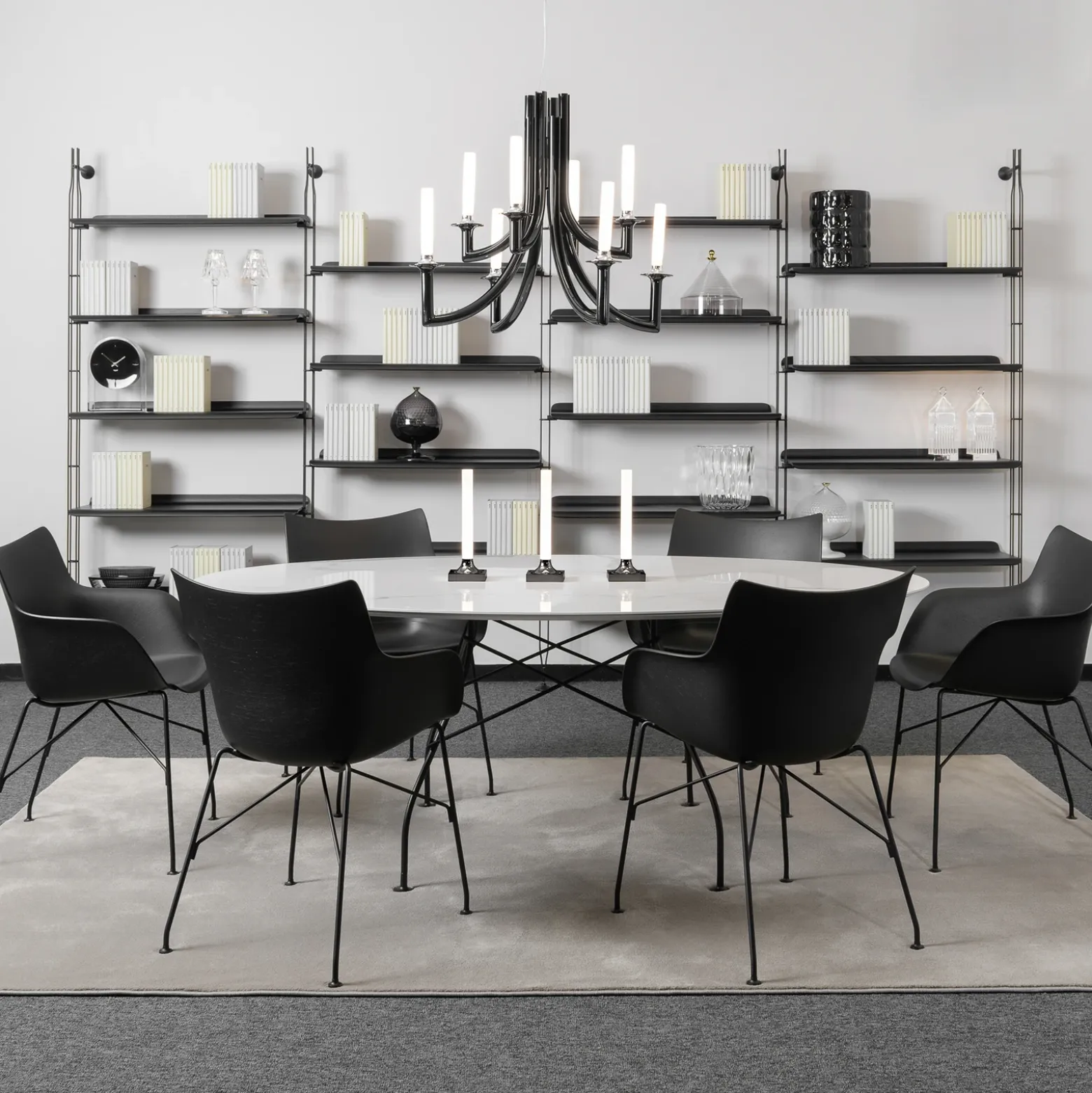 Kartell Khan lámpara de araña, Ø 77 cm negro
