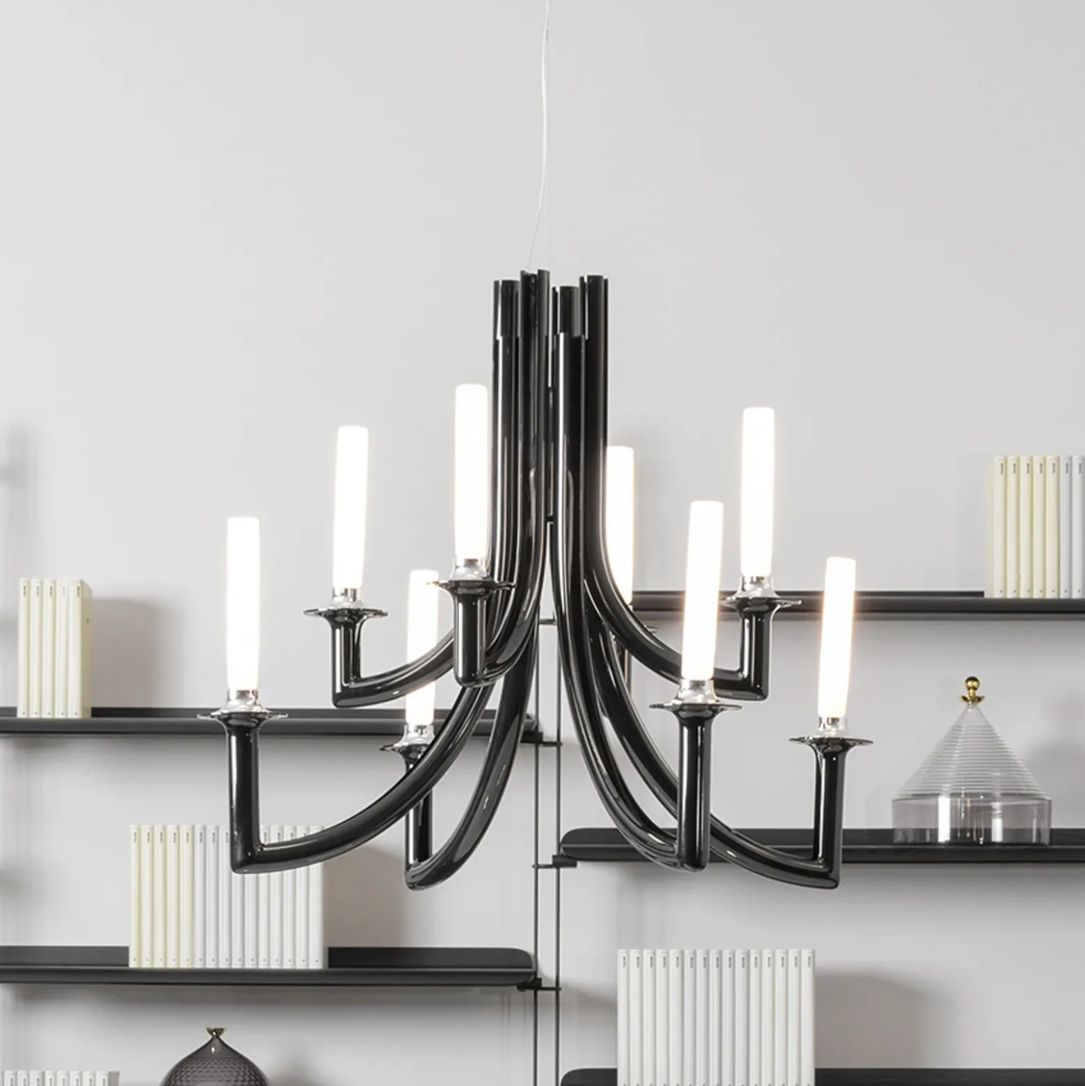 Kartell Khan lámpara de araña, Ø 77 cm negro