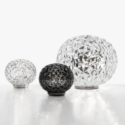 Kartell Mini Planet lámpara mesa batería gris humo