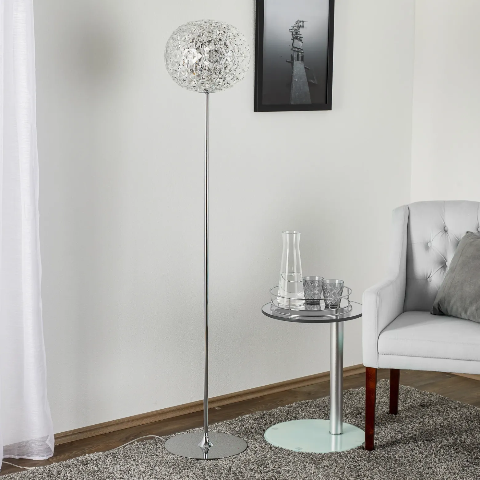 Kartell Planet lámpara de pie LED, vidrio