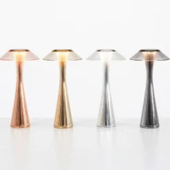 Kartell Space lámpara de mesa LED de diseño, cromo