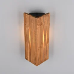 Karuni aplique de pared, natural, madera, metal, E14
