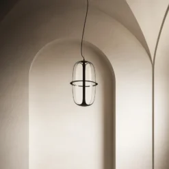 kdln Lámpara colgante LED Kooi, negro, Ø 30 cm metal/vidrio