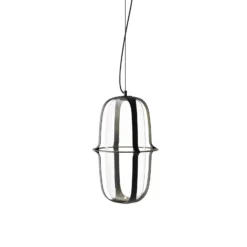 kdln Lámpara colgante LED Kooi, negro, Ø 30 cm metal/vidrio