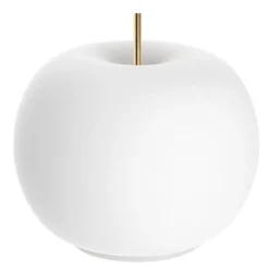 kdln Lámpara de mesa LED Kushi, blanco/latón, Ø 17 cm, cristal