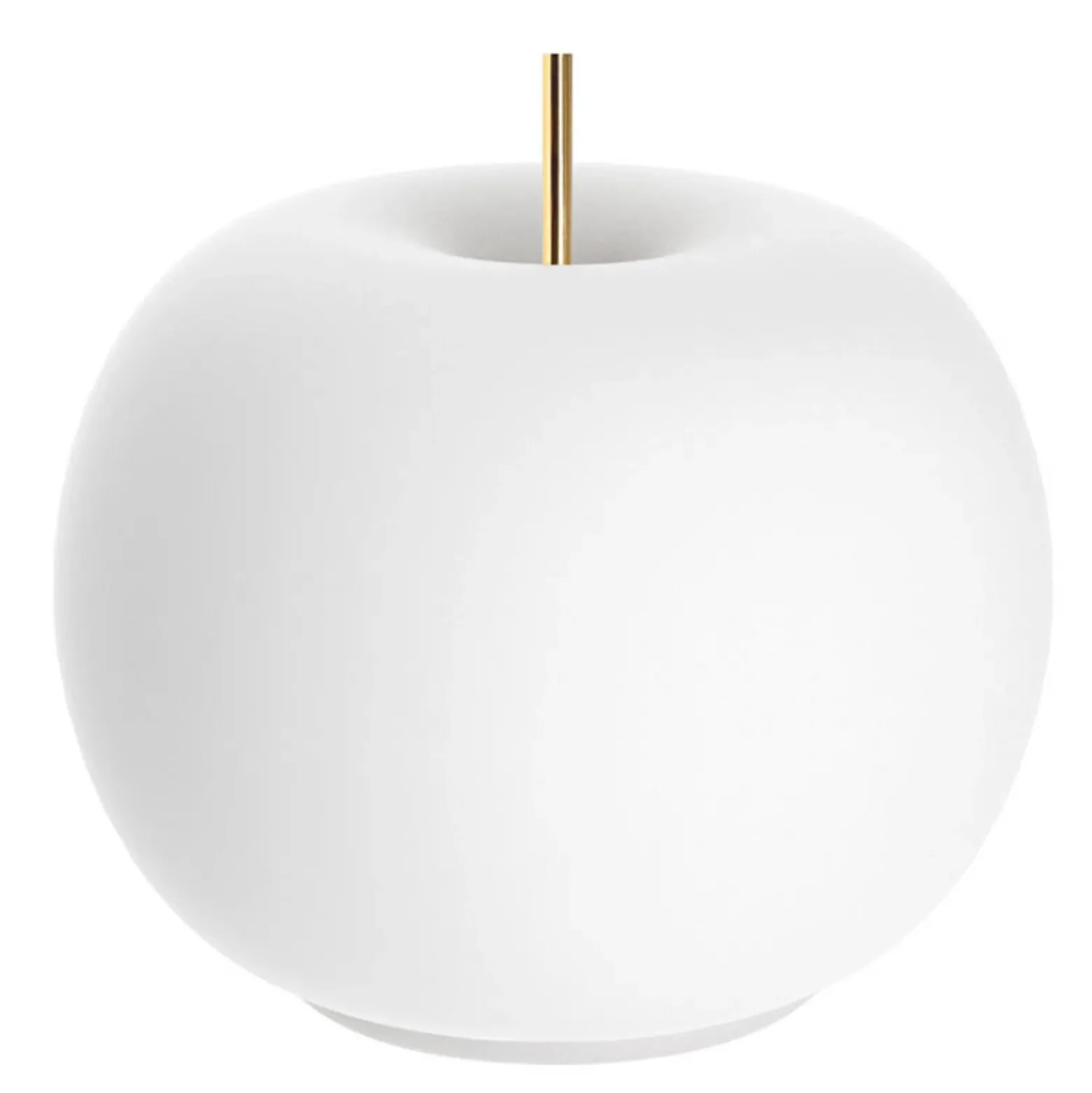 kdln Lámpara de mesa LED Kushi, blanco/latón, Ø 17 cm, cristal