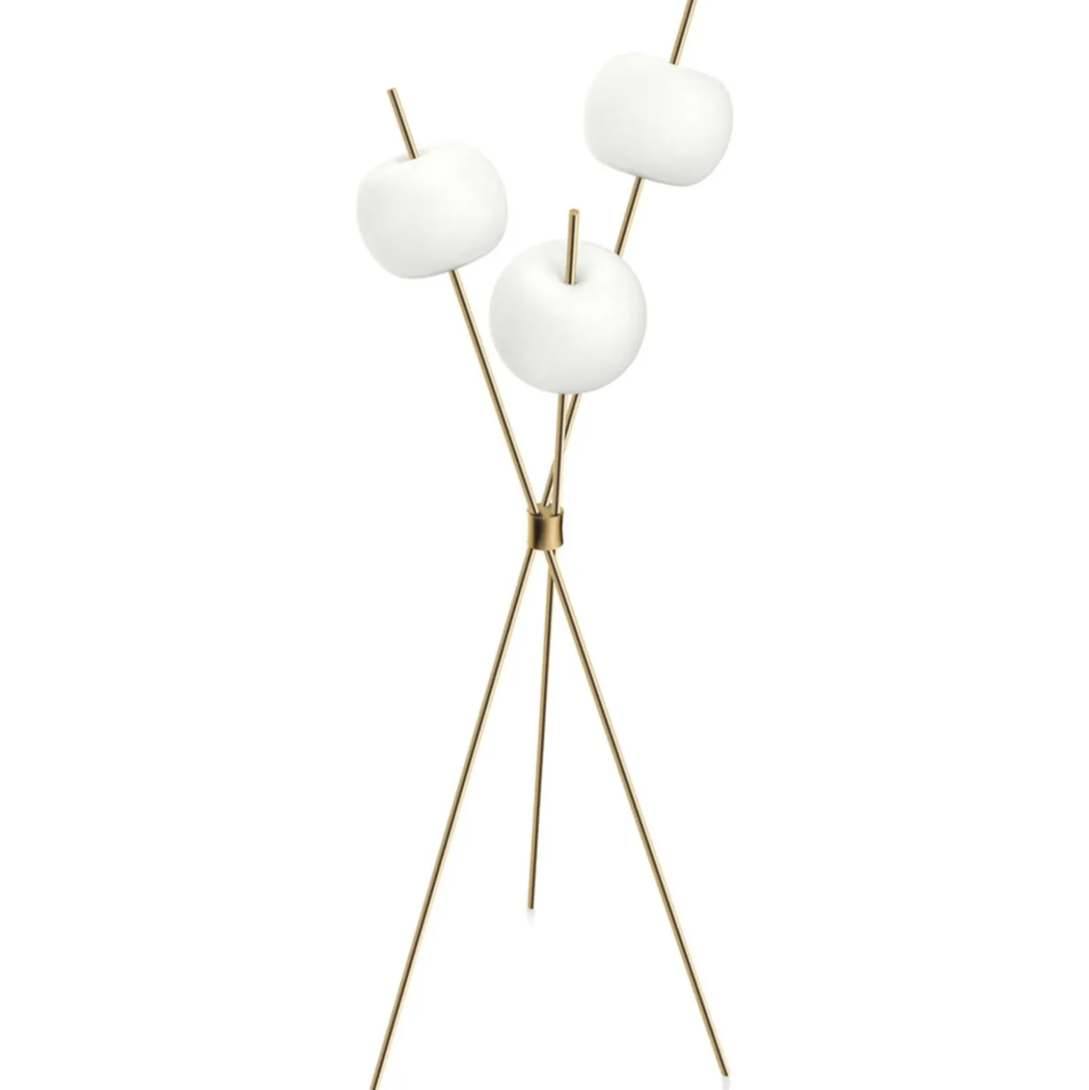 kdln Lámpara de pie LED Kushi, color latón, altura 140 cm