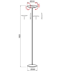 Kitel 79 lámpara LED de pie con pant dividida