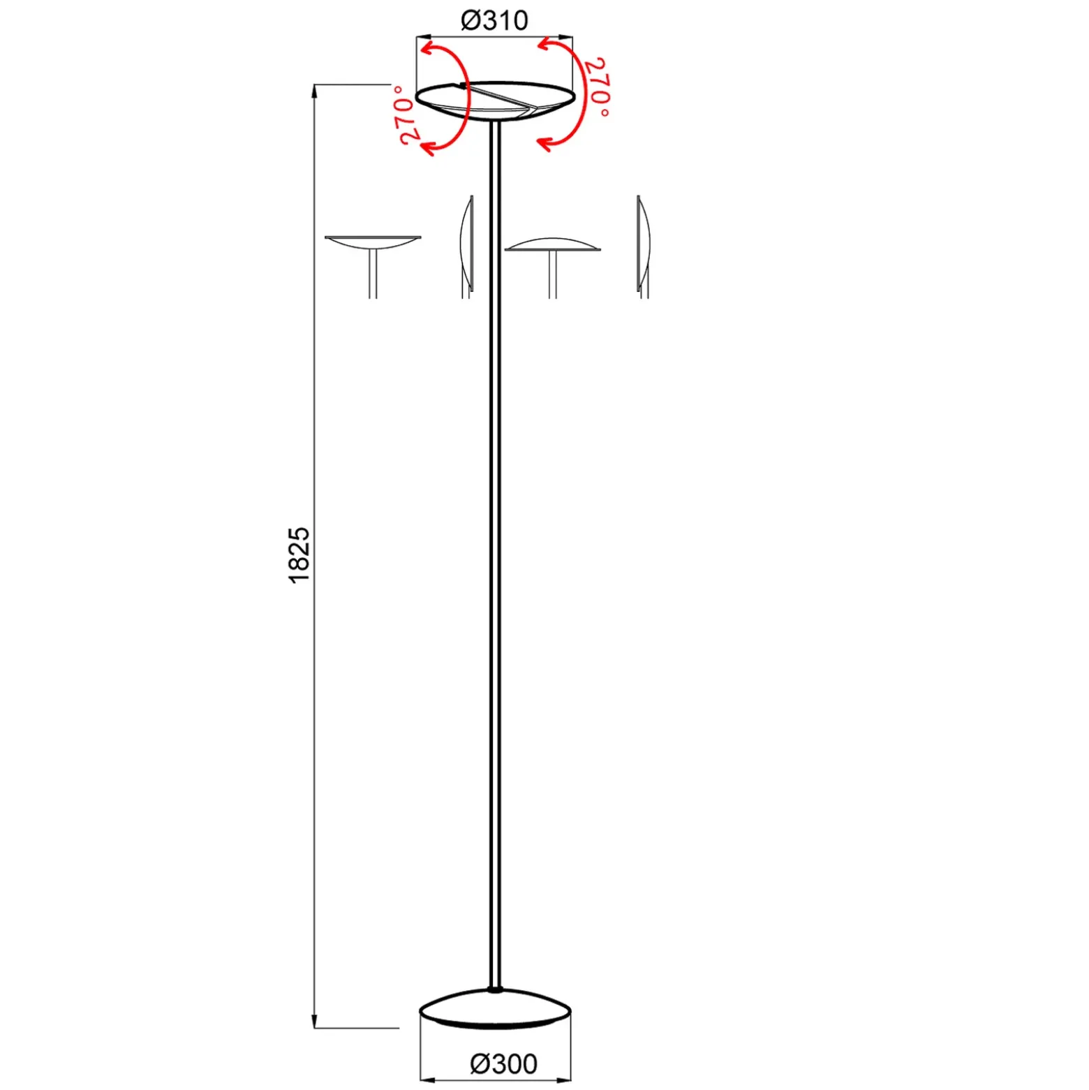 Kitel 79 lámpara LED de pie con pant dividida