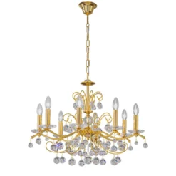 KOLARZ Carmen 2 cuenco cristal oro 8 luces Ø70cm