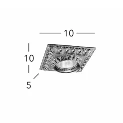 Kolarz downlight de techo Milady, cromado, longitud 10 cm