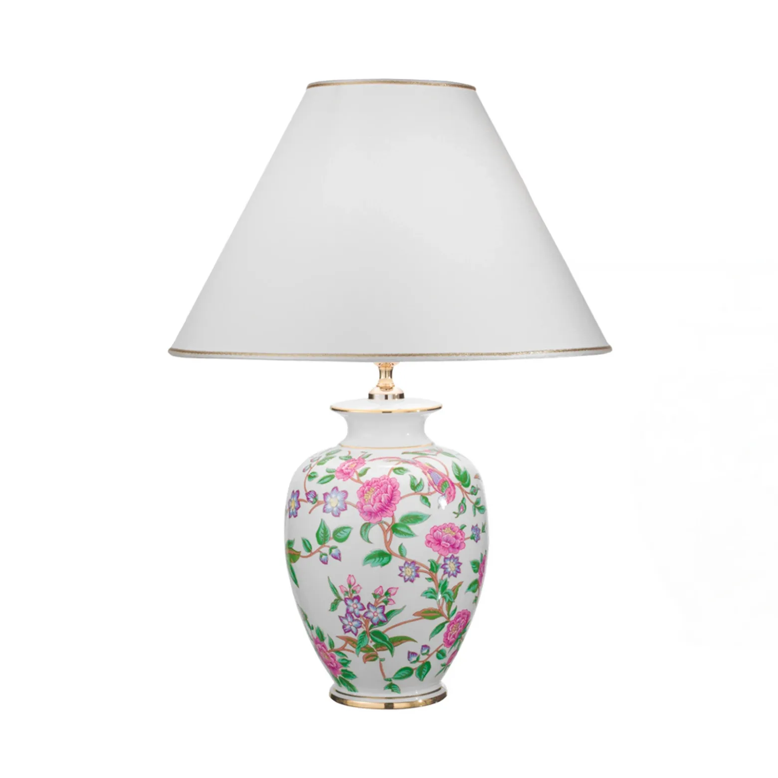 Kolarz Giardino Flora lámpara de mesa, altura 55 cm, blanco/color