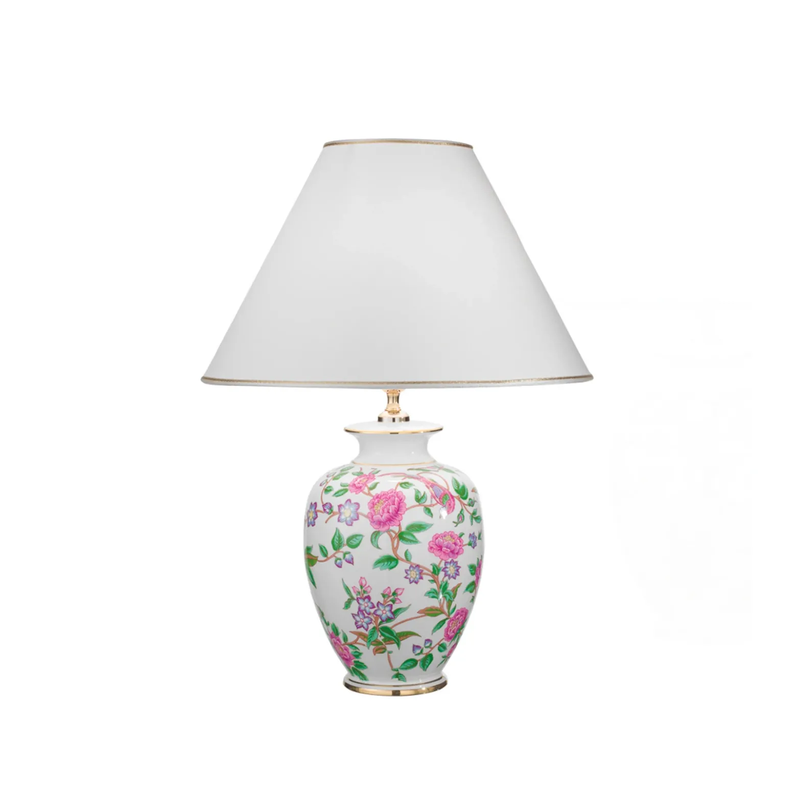 Kolarz Giardino Flora lámpara de mesa, altura 43 cm, blanco/color