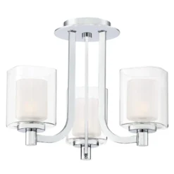 Kolt IP44 plafón con doble pantalla de cristal