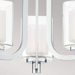 Kolt IP44 plafón con doble pantalla de cristal
